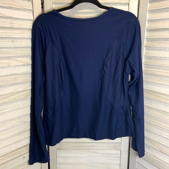 Prince Aero Tech Navy Blue Scoop Neck Long Sleeve Compression Top XL New - Picture 4 of 10